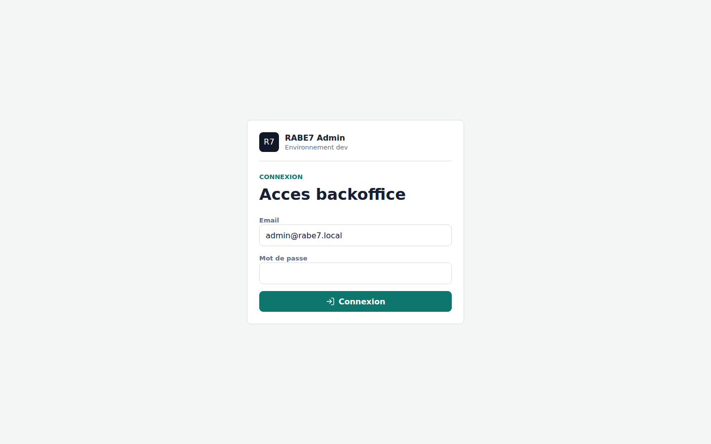 Ecran de connexion du backoffice WinWin